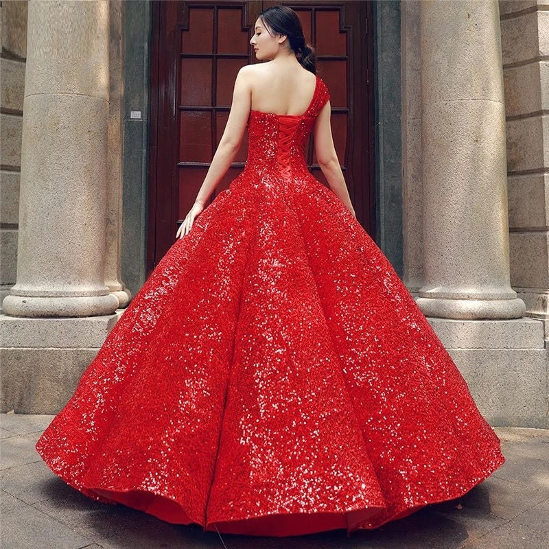 Sequined High-end Vintage Wedding Dress