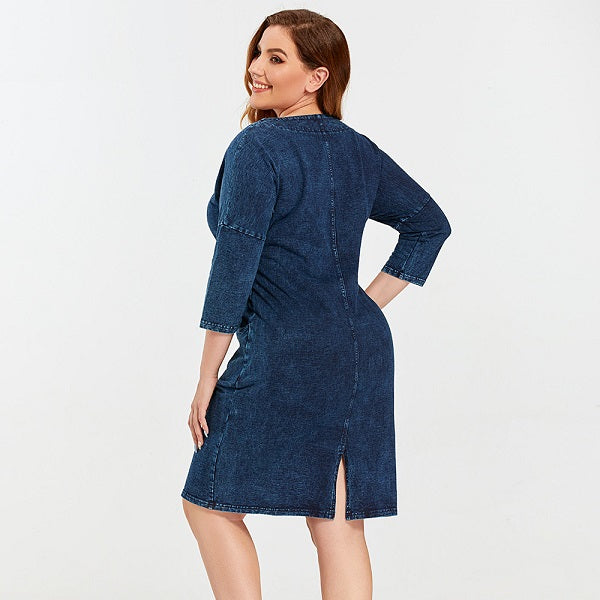 Sequined Glitter Stitching Sleeved Dress