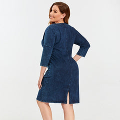 Sequined Glitter Stitching Sleeved Dress