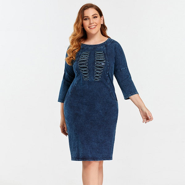 Sequined Glitter Stitching Sleeved Dress