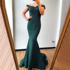 Sequined Off Shoulder Sparkle Evening Dresses