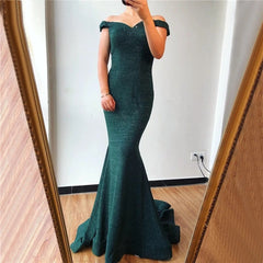 Sequined Off Shoulder Sparkle Evening Dresses