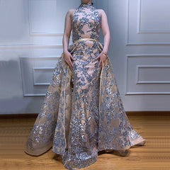 Sequined Sparkle Vintage Halter Luxury Evening Dress