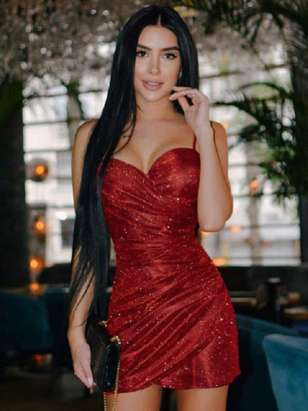 Sequins Sleeveless Elegant Party Outfits Dresses