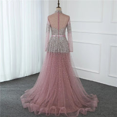 Sequins Sparkle Collar A-Line Evening Dresses