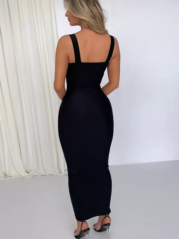 Backless Crystal Shiny Maxi Dress