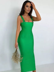 Backless Crystal Shiny Maxi Dress