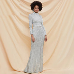 Backless Sequin Elegant Party Maxi Dress
