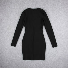 Split Beading V-Neck Nightclub Party Bodycon Mini Dress