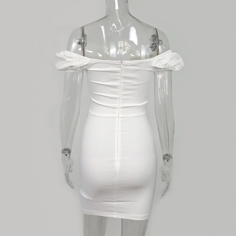 Criss-Cross Off Shoulder Backless Party Mini Bodycon Dresses