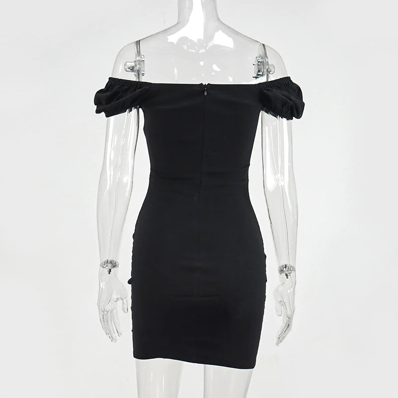 Criss-Cross Off Shoulder Backless Party Mini Bodycon Dresses