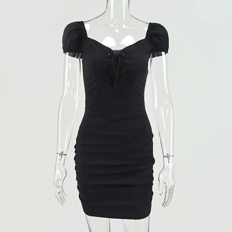 Criss-Cross Off Shoulder Backless Party Mini Bodycon Dresses