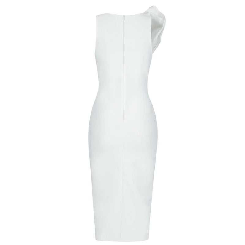 Deep V Neck Tank Club Ruffles Party Dress Vestido