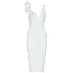 Deep V Neck Tank Club Ruffles Party Dress Vestido