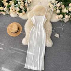 Design Strap Pencil Slim Sleeveless Party Korean Bodycon Dresses
