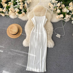Design Strap Pencil Slim Sleeveless Party Korean Bodycon Dresses