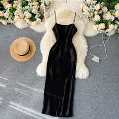 Design Strap Pencil Slim Sleeveless Party Korean Bodycon Dresses