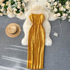 Design Strap Pencil Slim Sleeveless Party Korean Bodycon Dresses