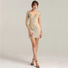 Diamond Sequined Luxury Cocktail Short Dress