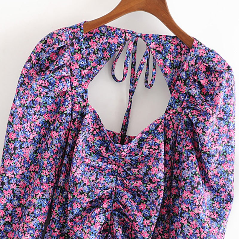 Floral Print Long Sleeve Bodycon Dress