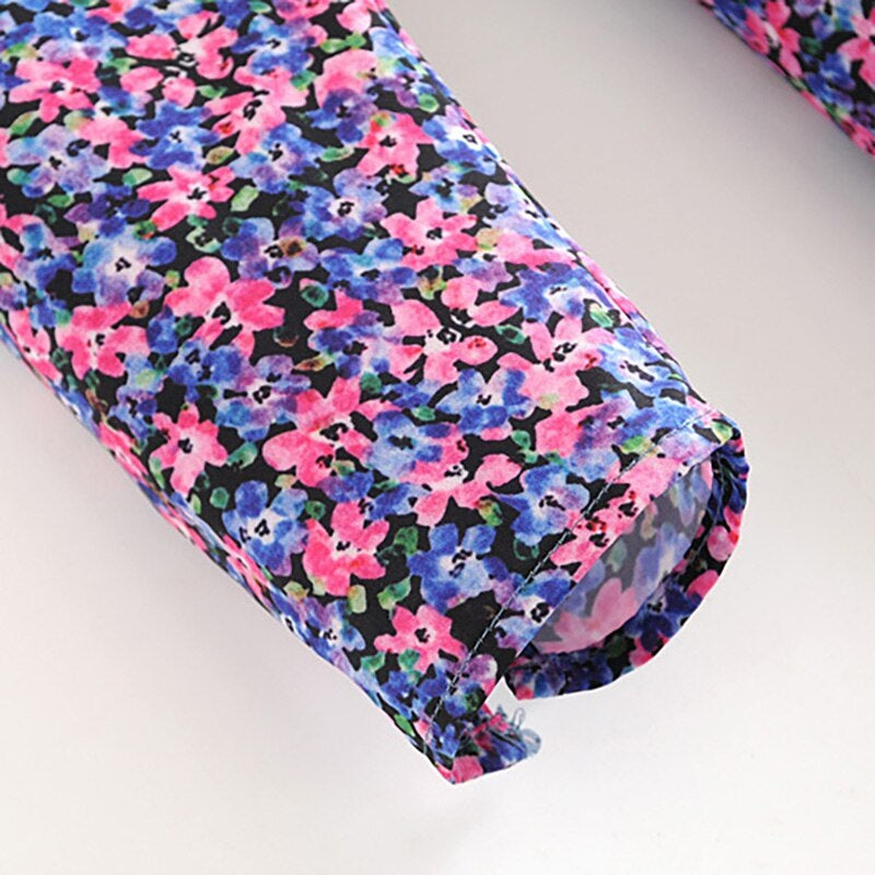 Floral Print Long Sleeve Bodycon Dress