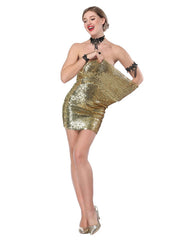 Elegant Glitter Party Strapless Bodycon Mini Dress