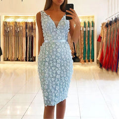 Handmade Flowers Pearls Evening Party Dress