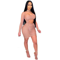 Hollow Out Bandage Streetwear Club Party Dress
