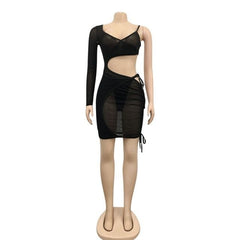 Hollow Out Bandage Streetwear Club Party Dress