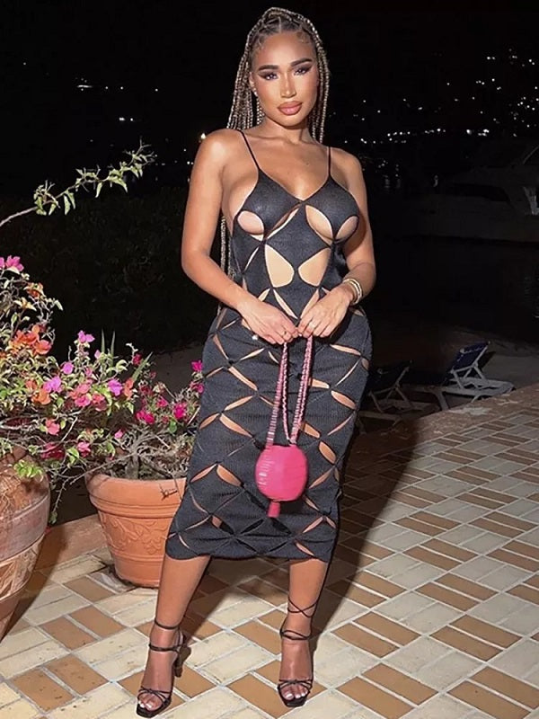 Hollow Out High Waist Dress