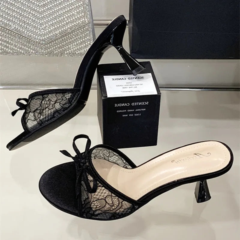 Lace Bow High Heel