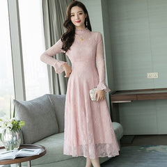 Lace Party Casual Runway Midi Dress