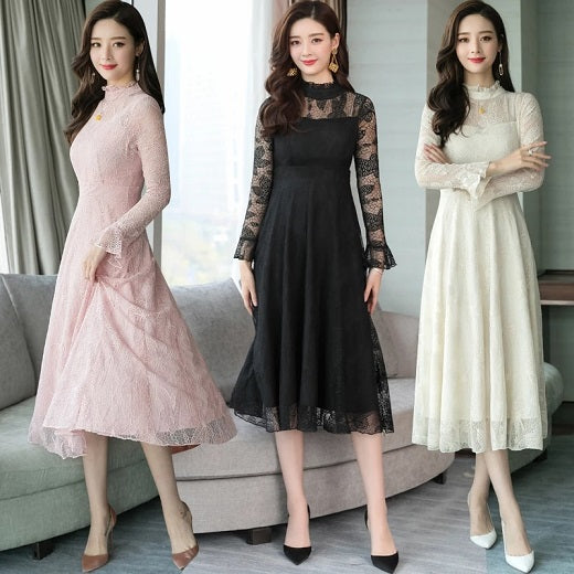Lace Party Casual Runway Midi Dress
