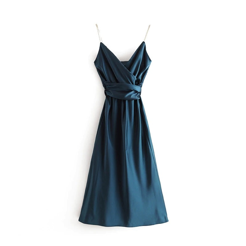 Long Party Waist Spaghetti Strap Dress
