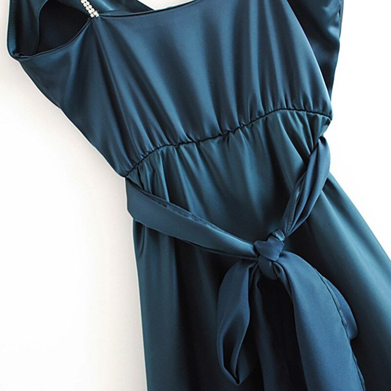 Long Party Waist Spaghetti Strap Dress