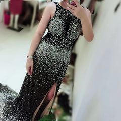 Long Sequined Beading Evening Dresses