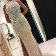 Long Sequined Beading Evening Dresses