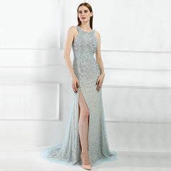 Long Sequined Beading Evening Dresses