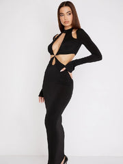 Long Sleeve Club Party Maxi Dress