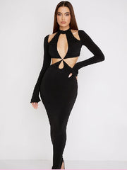 Long Sleeve Club Party Maxi Dress