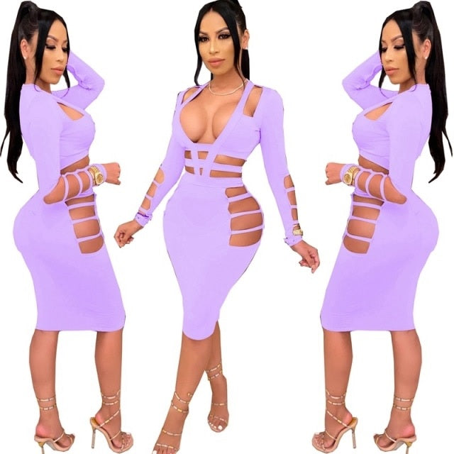 Long Sleeve Night  Birthday Party Bodycon Dress