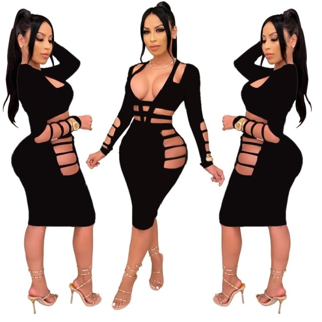 Long Sleeve Night  Birthday Party Bodycon Dress