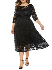 Mid-Length Lace Overlay Dresses