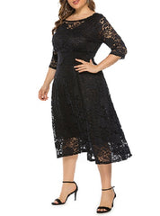 Mid-Length Lace Overlay Dresses