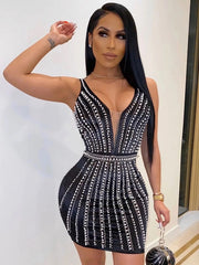 Night Club  V Neck Lace Evening Party Dress