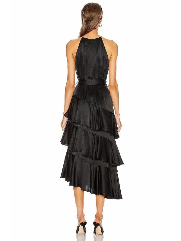 O Neck Sleeveless Lace Midi Dress