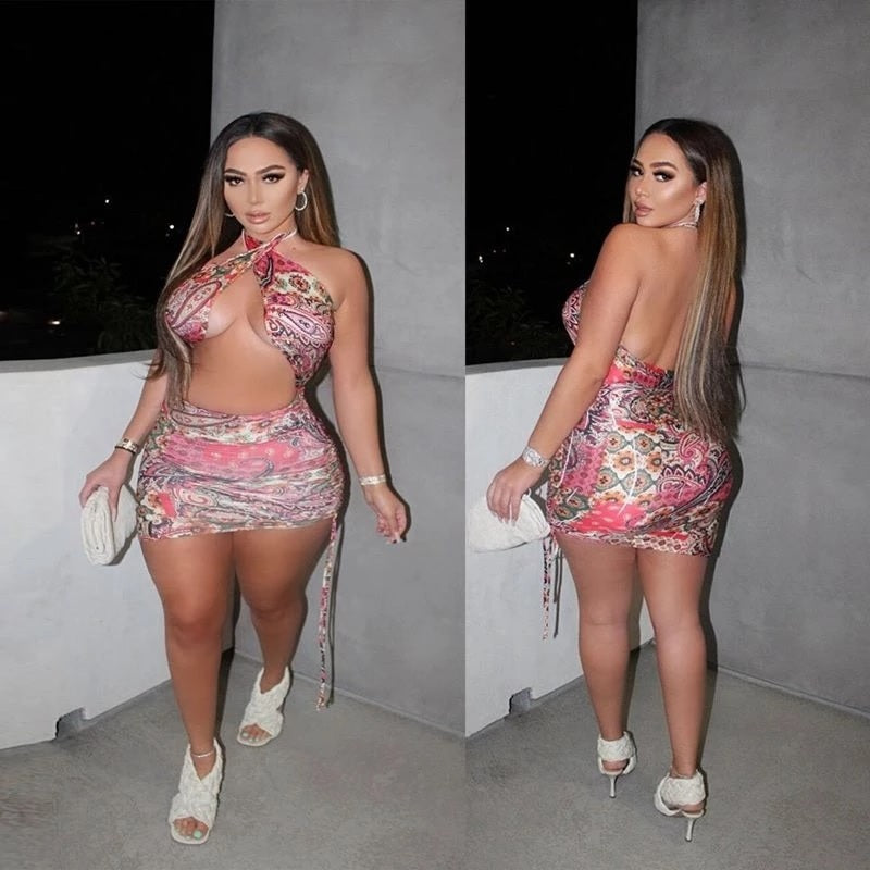 Sleeveless Bandage Draped Street Style Bodycon Mini Dress