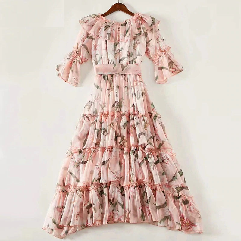 Off Shoulder Tiered Ruffles Long Dresses