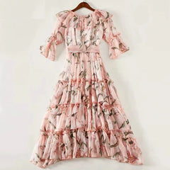 Off Shoulder Tiered Ruffles Long Dresses