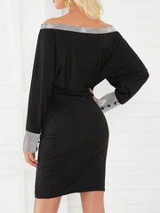 Strapless Solid Color Off-The-Shoulder Bodycon Dress